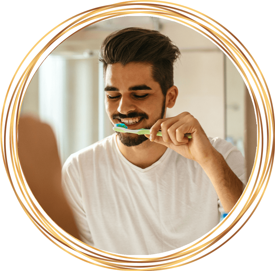 dental patient brushing teeth